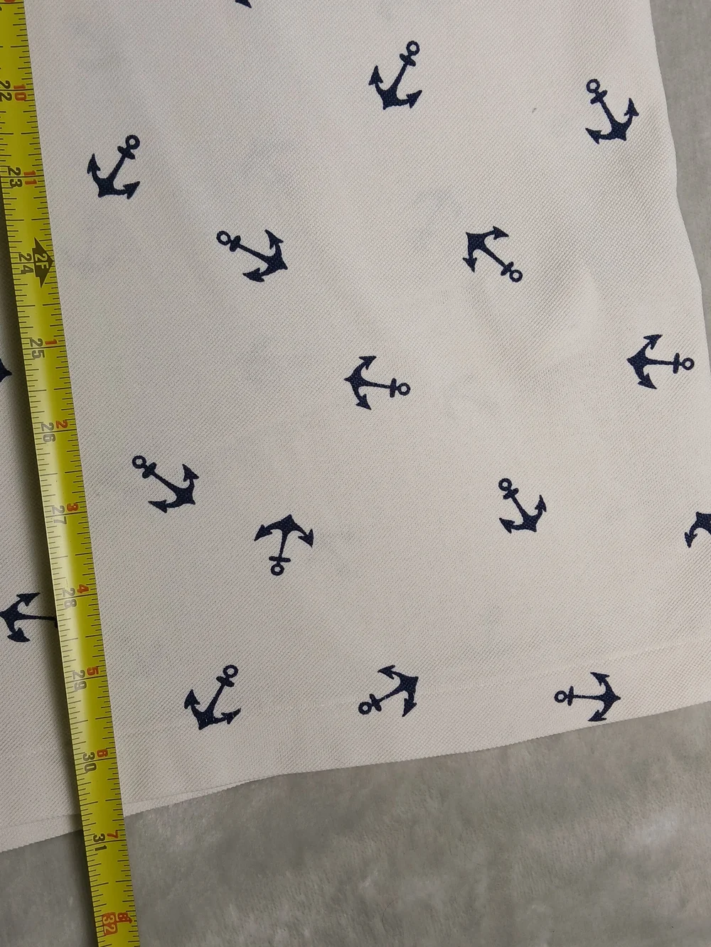 Polo Ralph Lauren All Over Print Polo Shirt XL Men's Stretch Mesh Anchors White